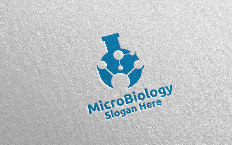 Modelo de logotipo do conceito 3 de design de laboratório de micro ciência e pesquisa