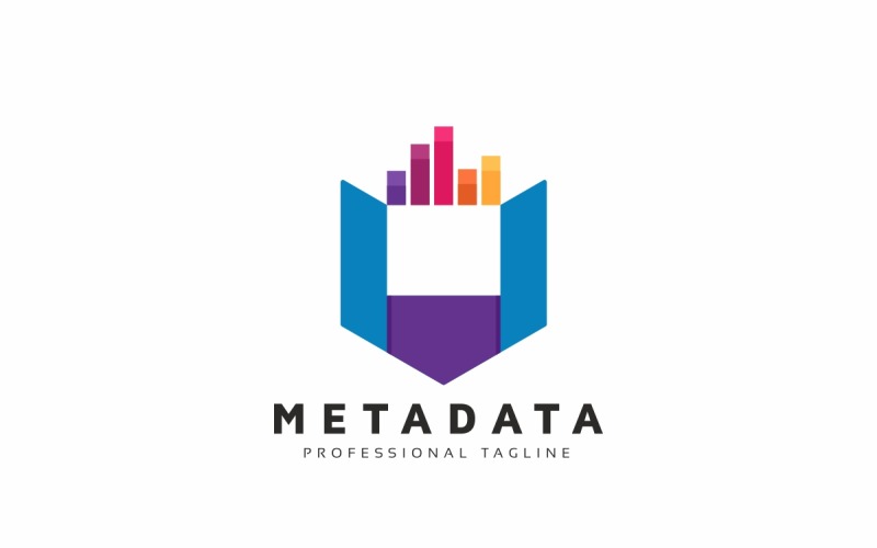 Modello di logo della lettera M dei metadati