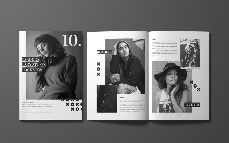 Download Magazine Template "Pandora Lady Magazine Template" / Pandora Lady Magazine Template - Magazine Template на тему графика magazine,template,print,editorial,catalog,brochure,look,layout,lifestyle,elegant,modern,clean,design,cover,page