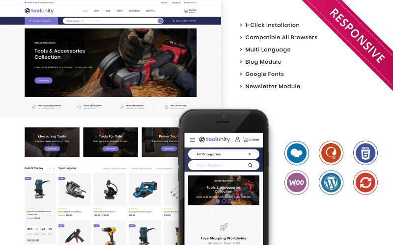 отзывчивая тема woocommerce tootstore responsive woocommerce theme