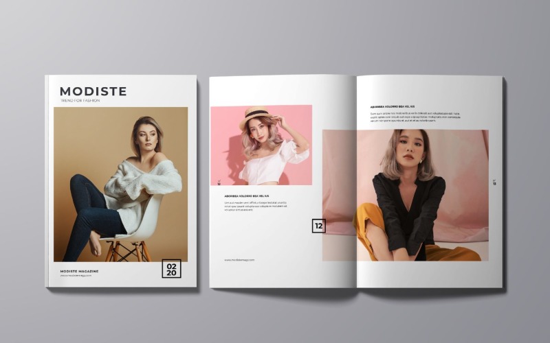 Download Magazine Template "Trend Fashion Magazine Template" / Trend Fashion Magazine Template - Magazine Template на тему графика magazine,template,print,editorial,catalog,brochure,look,layout,lifestyle,elegant,modern,clean,design,cover,page