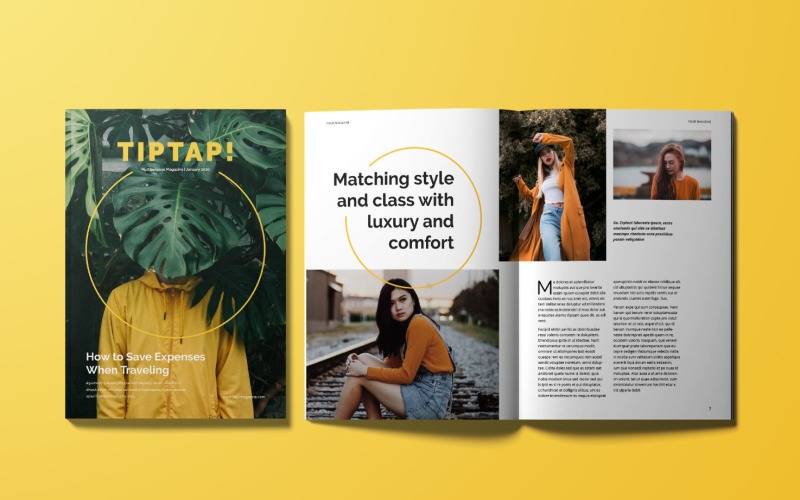 Download Magazine Template "World Traveler Magazine Template" / World Traveler Magazine Template - Magazine Template на тему графика magazine,template,print,editorial,catalog,brochure,look,layout,lifestyle,elegant,modern,clean,design,cover,page