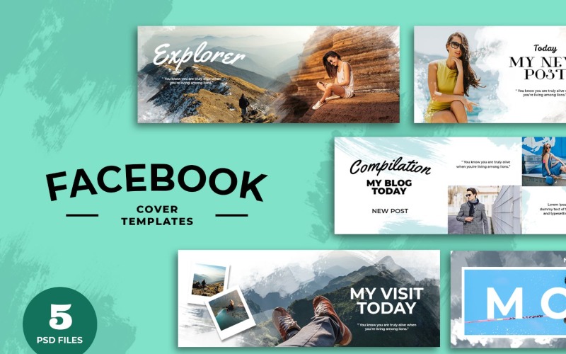 Download Шаблон для соцсетей "Blog Daily Social Media Template" / Blog Daily Social Media Template - Шаблон для соцсетей на тему графика facebook,cover,templates,template,covers,social,media,promotion,website,shop,ecommerce,magazine,design,fb,creative
