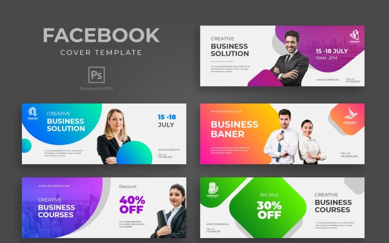 Download Шаблон для соцсетей "Creative Business Solution Social Media Template" / Creative Business Solution Social Media Template - Шаблон для соцсетей на тему графика facebook,cover,templates,template,covers,social,media,promotion,website,shop,ecommerce,magazine,design,fb,creative
