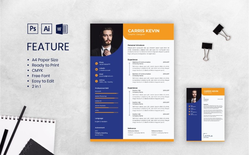 Download Резюме "CV Carris Kevin Resume Template" / CV Carris Kevin Resume Template - Резюме на тему графика resume,cv,job,business,work,curriculum,interview,vitae,personal,paper,professional,portfolio,letter,application,employment