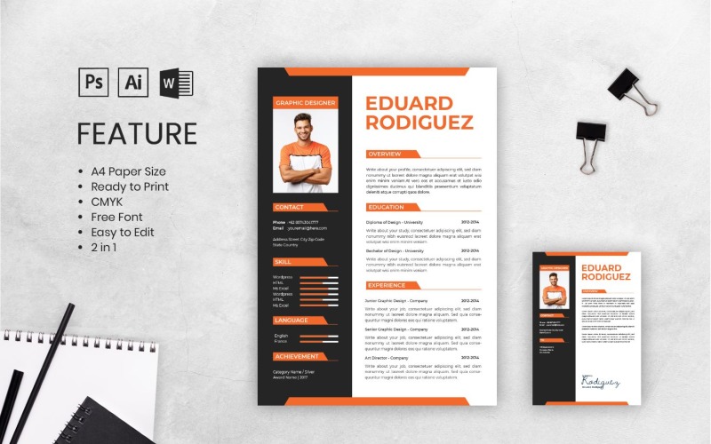 Download Резюме "CV Eduard Rodiguez Resume Template" / CV Eduard Rodiguez Resume Template - Резюме на тему графика resume,cv,job,business,work,curriculum,interview,vitae,personal,paper,professional,portfolio,letter,application,employment
