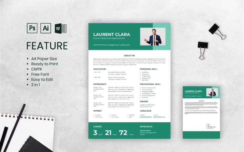 Download Резюме "CV Laurent Clara Resume Template" / CV Laurent Clara Resume Template - Резюме на тему графика resume,cv,job,business,work,curriculum,interview,vitae,personal,paper,professional,portfolio,letter,application,employment