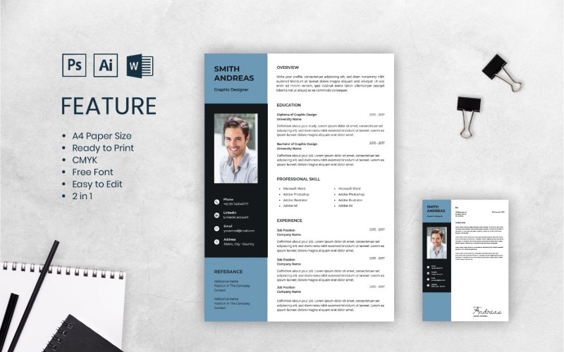 Download Резюме "CV Smith Andreas Resume Template" / CV Smith Andreas Resume Template - Резюме на тему графика resume,cv,job,business,work,curriculum,interview,vitae,personal,paper,professional,portfolio,letter,application,employment