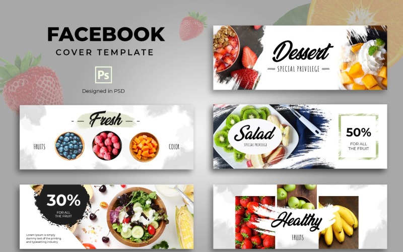 Download Шаблон для соцсетей "Dessert Healthy Resto Social Media Template" / Dessert Healthy Resto Social Media Template - Шаблон для соцсетей на тему графика facebook,cover,templates,template,covers,social,media,promotion,website,shop,ecommerce,magazine,design,fb,creative