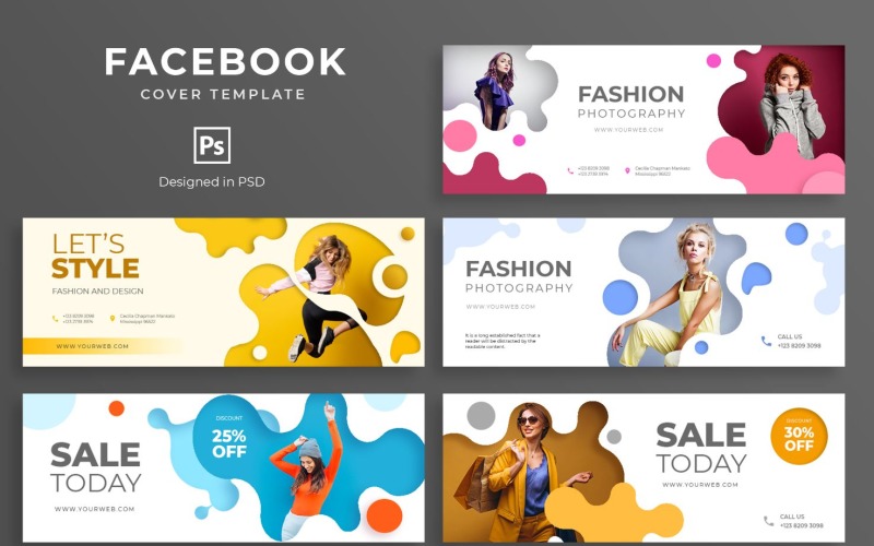 Download Шаблон для соцсетей "Fashion Photography Social Media Template" / Fashion Photography Social Media Template - Шаблон для соцсетей на тему графика facebook,cover,templates,template,covers,social,media,promotion,website,shop,ecommerce,magazine,design,fb,creative