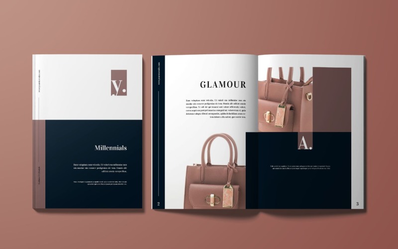 Download Magazine Template "Glamour Bags Magazine Template" / Glamour Bags Magazine Template - Magazine Template на тему графика magazine,template,print,editorial,catalog,brochure,look,layout,lifestyle,elegant,modern,clean,design,cover,page