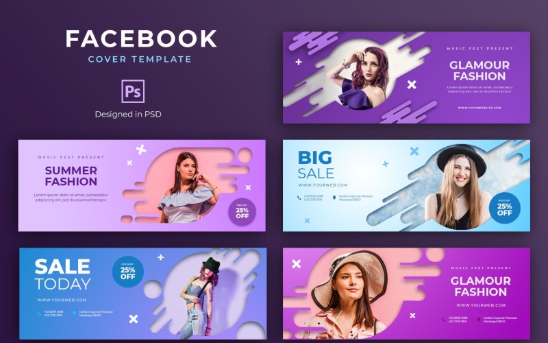 Download Шаблон для соцсетей "Glamour Fashion Sale Social Media Template" / Glamour Fashion Sale Social Media Template - Шаблон для соцсетей на тему графика facebook,cover,templates,template,covers,social,media,promotion,website,shop,ecommerce,magazine,design,fb,creative