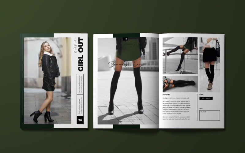 Modello di rivista di moda femminile
