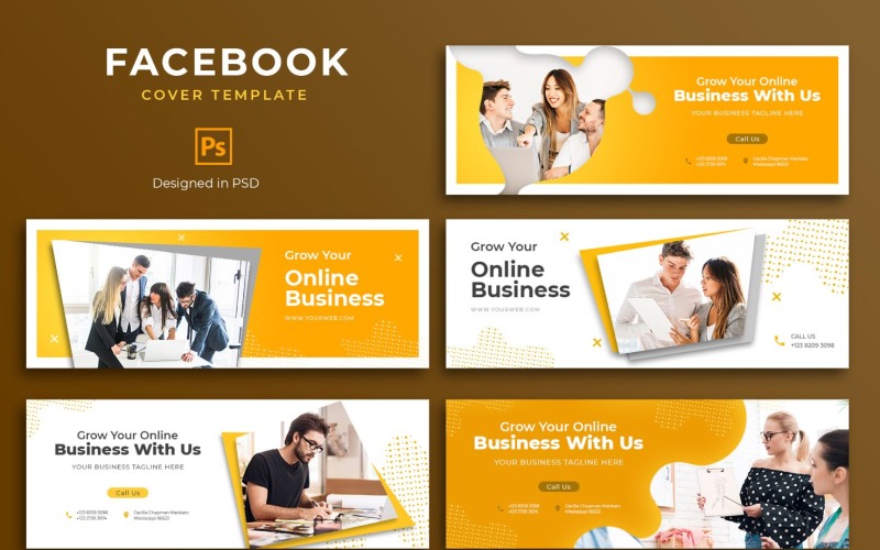 Download Шаблон для соцсетей "Online Business Social Media Template" / Online Business Social Media Template - Шаблон для соцсетей на тему графика facebook,cover,templates,template,covers,social,media,promotion,website,shop,ecommerce,magazine,design,fb,creative