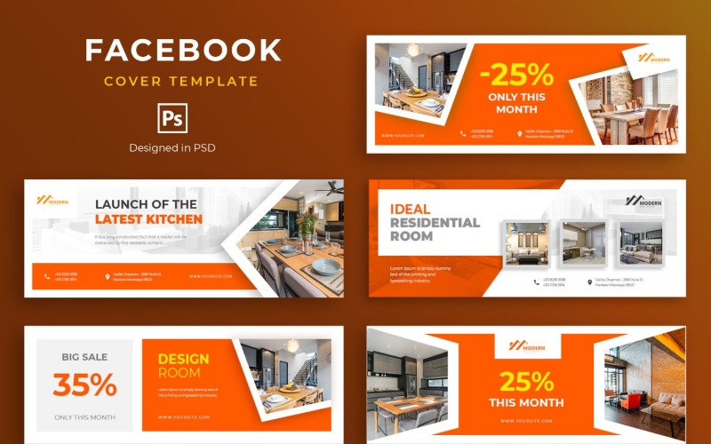 Download Шаблон для соцсетей "Residensial Room Social Media Template" / Residensial Room Social Media Template - Шаблон для соцсетей на тему графика facebook,cover,templates,template,covers,social,media,promotion,website,shop,ecommerce,magazine,design,fb,creative