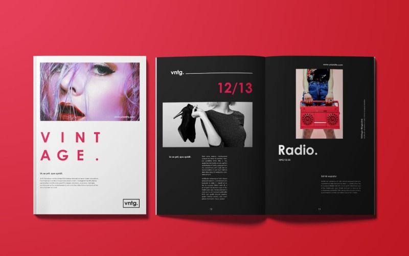 Download Magazine Template "Vintage Style Magazine Template" / Vintage Style Magazine Template - Magazine Template на тему графика magazine,template,print,editorial,catalog,brochure,look,layout,lifestyle,elegant,modern,clean,design,cover,page