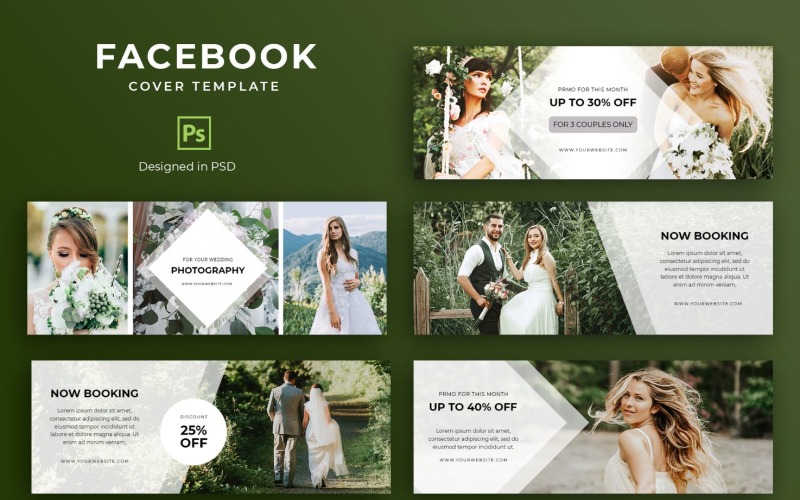 Download Шаблон для соцсетей "Wedding Photography Social Media Template" / Wedding Photography Social Media Template - Шаблон для соцсетей на тему графика facebook,cover,templates,template,covers,social,media,promotion,website,shop,ecommerce,magazine,design,fb,creative