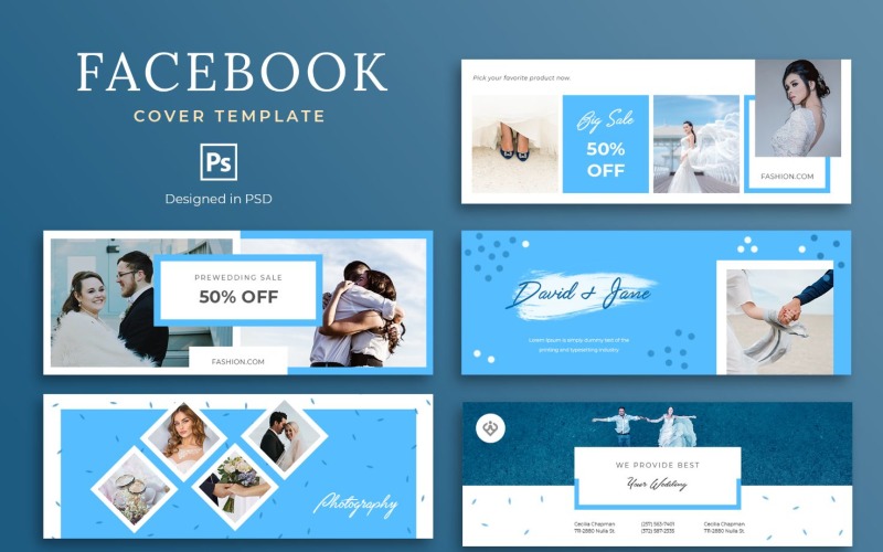 Download Шаблон для соцсетей "Wedding Service Social Media Template" / Wedding Service Social Media Template - Шаблон для соцсетей на тему графика facebook,cover,templates,template,covers,social,media,promotion,website,shop,ecommerce,magazine,design,fb,creative