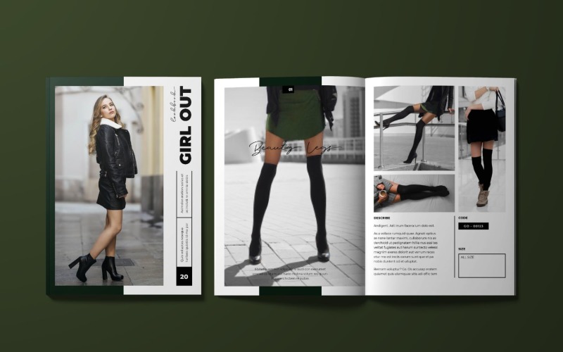 Modelo de revista de moda feminina