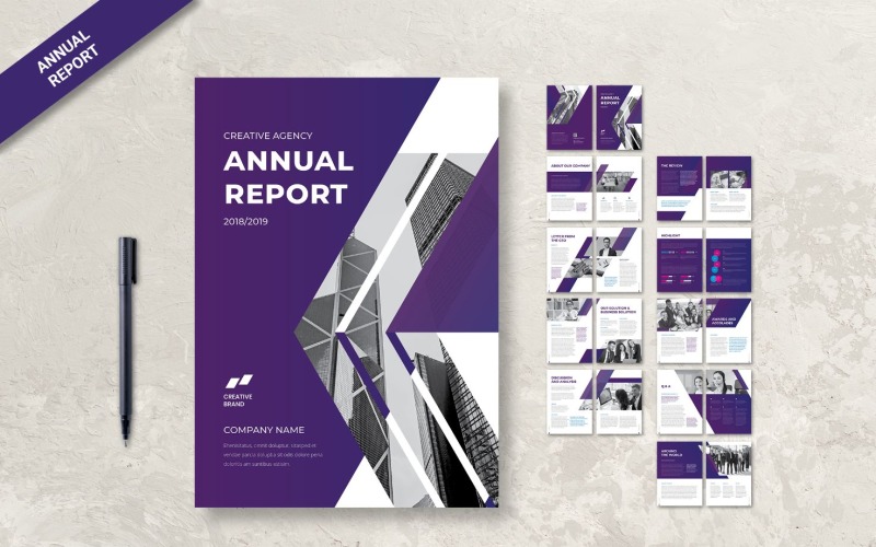 Download Фирменный стиль "Annual Report About Company - Corporate Identity Template" / Annual Report About Company - Corporate Identity Template - Фирменный стиль на тему графика a4,agency,annual,report,brochure,catalog,corporate,design,editorial,magazine,letter,lookbook,business,proposal,company