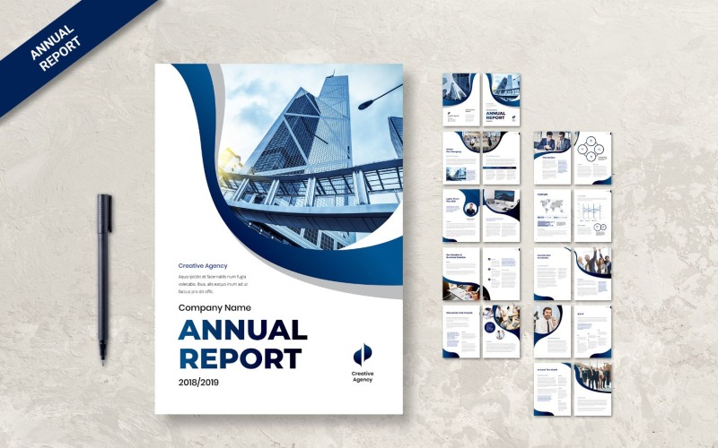 Rapport annuel AR10 Performance de l'agence créative - Modèle d'identité d'entreprise