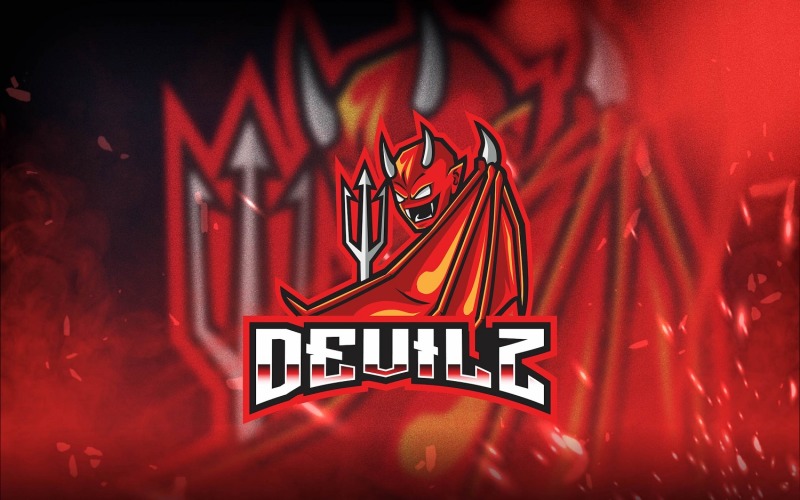 Download Шаблон логотипа "Devilz Esport Logo Template" / Devilz Esport Logo Template - Шаблон логотипа на тему графика esport,logoesport,gaming,logotemplate,character,illustration,vector,sport,graphic,logo,devilz,satan,demon,red,devil