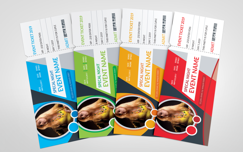 Entrada para eventos de fiesta nocturna Pase VIP - Plantilla de identidad corporativa