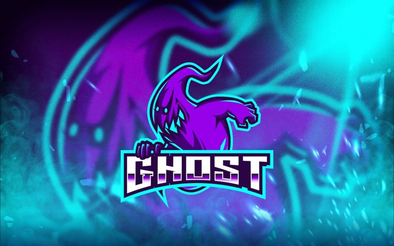 Download Шаблон логотипа "Ghost Esport Logo Template" / Ghost Esport Logo Template - Шаблон логотипа на тему графика esport,logoesport,gaming,logotemplate,character,illustration,vector,sport,graphic,logo,ghost,mistery,darkness,scary,fly