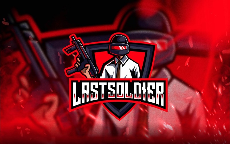 Download Шаблон логотипа "Last Soldier Esport Logo Template" / Last Soldier Esport Logo Template - Шаблон логотипа на тему графика esport,logoesport,gaming,logotemplate,character,illustration,vector,sport,graphic,logo,lastsoldier,army,soldier,gun,war