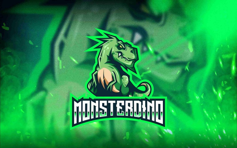 Download Шаблон логотипа "Monster Dino Esport Logo Template" / Monster Dino Esport Logo Template - Шаблон логотипа на тему графика esport,logoesport,gaming,logotemplate,character,illustration,vector,sport,graphic,logo,monster,dinosaur,jurrasic,animal,trex