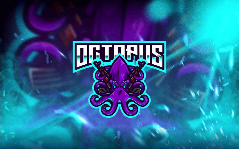Download Шаблон логотипа "Octopus Esport Logo Template" / Octopus Esport Logo Template - Шаблон логотипа на тему графика esport,logoesport,gaming,logotemplate,character,illustration,vector,sport,graphic,logo,octopus,kraken,animal,squid,tentacle