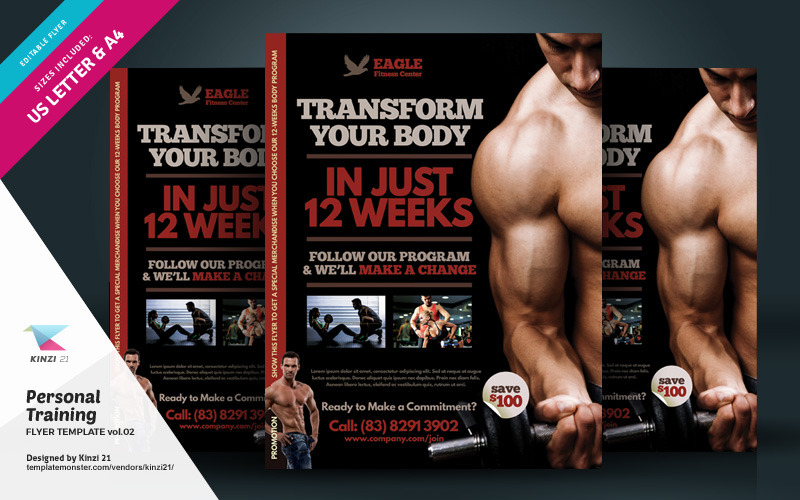 Download Фирменный стиль "Personal Training Flyer - Corporate Identity Template" / Personal Training Flyer - Corporate Identity Template - Фирменный стиль на тему графика body,building,boot,camp,courses,fitness,flyer,gym,gymnastic,instructor,lifting,weight,magazine,pamphlet,personal,poster,sport,trainer,training,workout