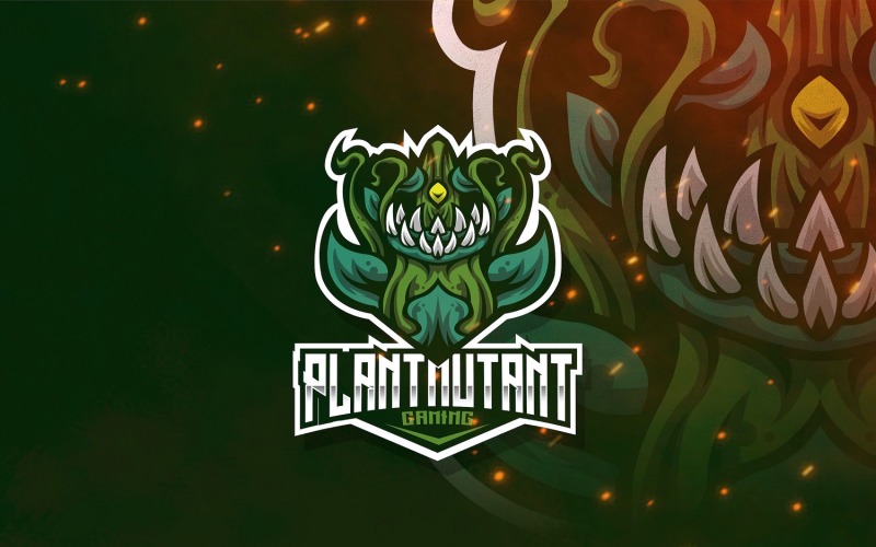 Download Шаблон логотипа "Plant Mutant Esport Logo Template" / Plant Mutant Esport Logo Template - Шаблон логотипа на тему графика esport,logoesport,gaming,logotemplate,character,illustration,vector,sport,graphic,logo,plant,mutant,carnivora,monster,monsterfloral