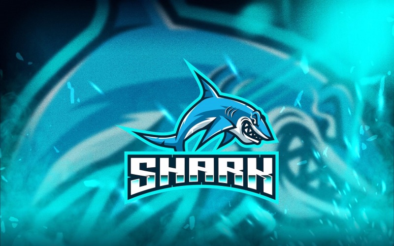Download Шаблон логотипа "Shark Esport Logo Template" / Shark Esport Logo Template - Шаблон логотипа на тему графика esport,logoesport,gaming,logotemplate,character,illustration,vector,sport,graphic,logo,shark,animal,wild,sea,fish