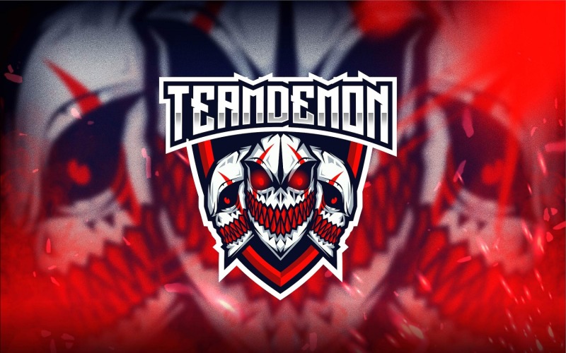 Download Шаблон логотипа "Team Demon Esport Logo Template" / Team Demon Esport Logo Template - Шаблон логотипа на тему графика esport,logoesport,gaming,logotemplate,character,illustration,vector,sport,graphic,logo,team,demon,devil,skull,scary
