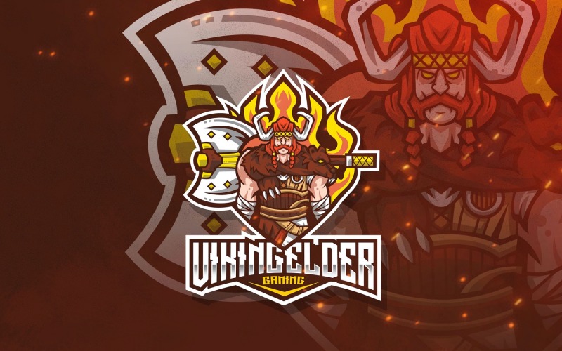Download Шаблон логотипа "Viking Elder Esport Logo Template" / Viking Elder Esport Logo Template - Шаблон логотипа на тему графика esport,logoesport,gaming,logotemplate,character,illustration,vector,sport,graphic,logo,viking,fighter,killer,tribe,warrior