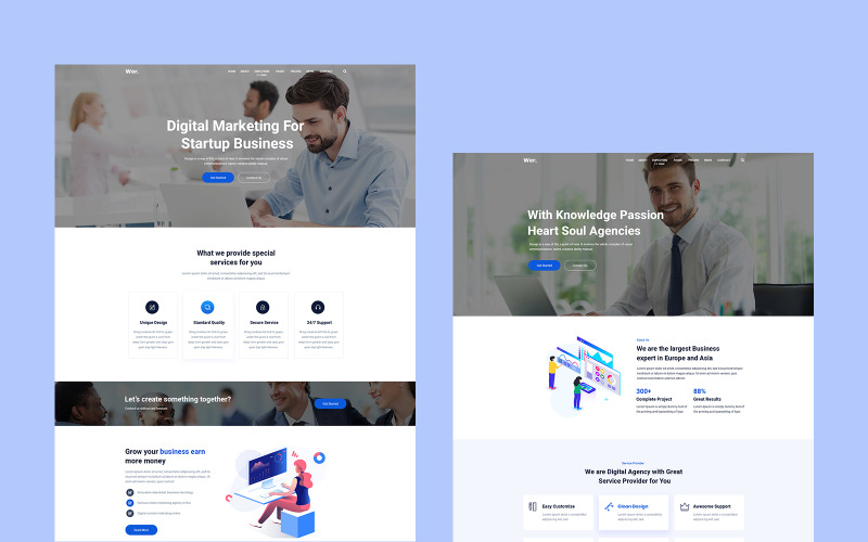 Download PSD шаблон "Wer - Corporate PSD Template" / Wer - Corporate PSD Template - PSD шаблон на тему бизнес услуги digital,marketing,online,page,rank,search,engine,optimization,seo,agency,business,company,services