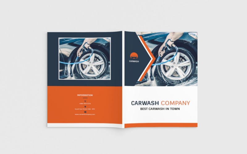 Autowash - A4 Autowaschbroschüre - Corporate Identity Template