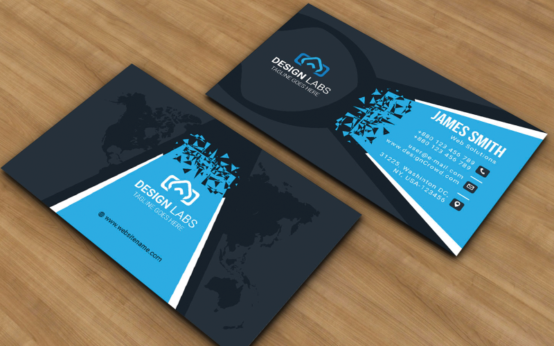 Blaue Farbe Visitenkarte - Corporate Identity Vorlage