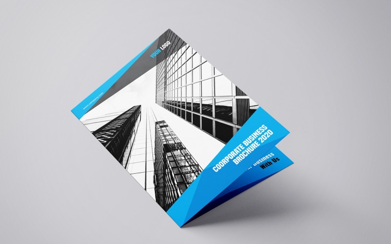 Byfold - Folheto Bifold de Perfil da Empresa A4 - Modelo de Identidade Corporativa