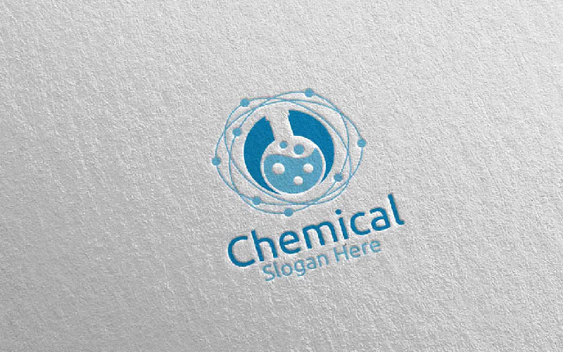 Kimya Bilimi ve Araştırma Laboratuvarı Tasarım Konsepti Logo Şablonu
