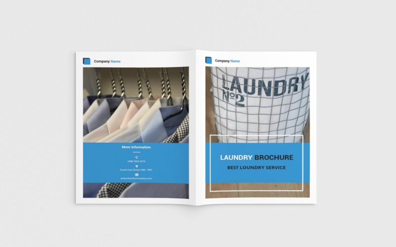 Cleany - Brochure lavanderia A4 - Modello di identità aziendale