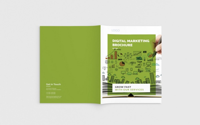 Download Фирменный стиль "DigiKit - A4 Digital Marketing Brochure - Corporate Identity Template" / DigiKit - A4 Digital Marketing Brochure - Corporate Identity Template - Фирменный стиль на тему графика business,company,corporate,agency,internet,digital,office,indesign,marketing,editorial,clean,creative,print,layout,brochure