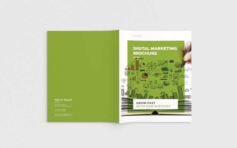 DigiKit - Цифровая маркетинговая брошюра формата A4 - Шаблон фирменного стиля