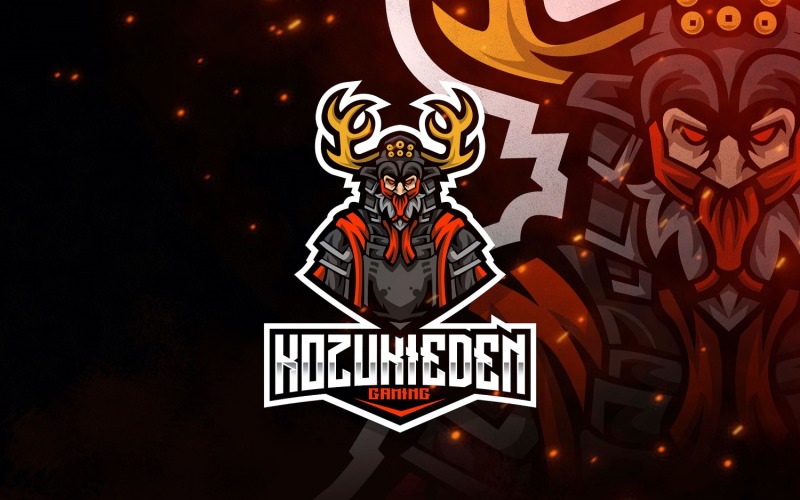 Download Шаблон логотипа "Kozuki Eden Esport Logo Template" / Kozuki Eden Esport Logo Template - Шаблон логотипа на тему графика esport,logoesport,gaming,logotemplate,character,illustration,vector,sport,graphic,logo,fighter,archer,warrior,samurai