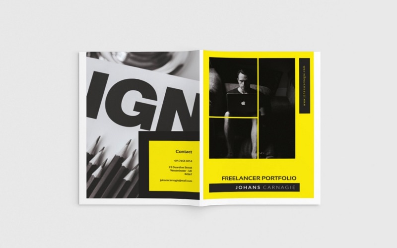 Download Фирменный стиль "Lancer - A4 Freelancer Brochure - Corporate Identity Template" / Lancer - A4 Freelancer Brochure - Corporate Identity Template - Фирменный стиль на тему графика business,branding,web,designer,photographer,personal,programmer,indesign,marketing,editorial,freelancer,creative,print,layout,brochure