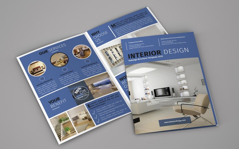 Onyx - Interieur tweevoudige brochure - Huisstijlsjabloon