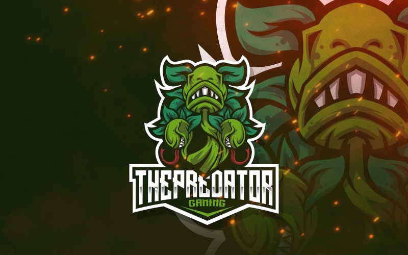Download Шаблон логотипа "The Predator Esport Logo Template" / The Predator Esport Logo Template - Шаблон логотипа на тему графика esport,logoesport,gaming,logotemplate,character,illustration,vector,sport,graphic,logo,predator,carnivora,plant,monsterplan,monster