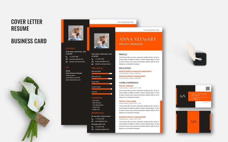 Афина - Шаблон резюме Creative CV Set