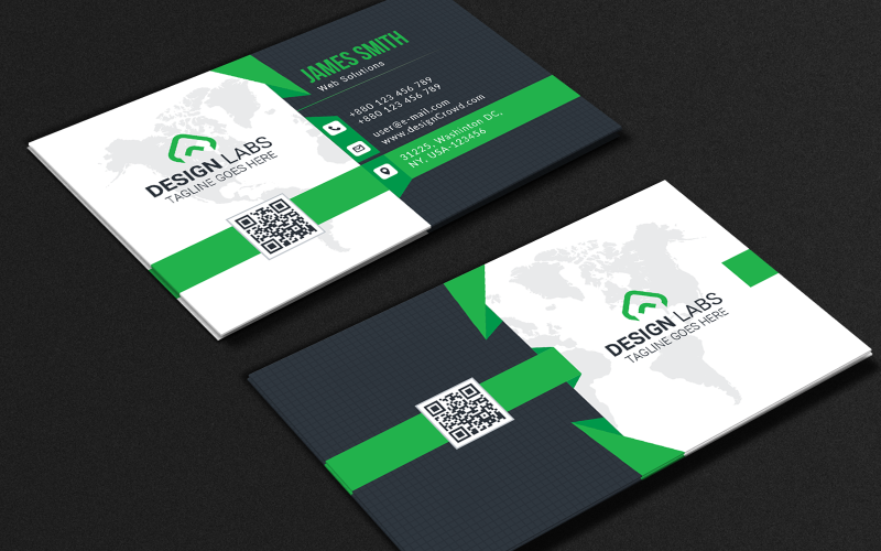 Download Фирменный стиль "Green Color Business Card - Corporate Identity Template" / Green Color Business Card - Corporate Identity Template - Фирменный стиль на тему графика black,blue,bundle,business,card,clean,cmyk,color,company,corporate,creative,design,green,horizontal,modern,personal,print,ready,professional,psd